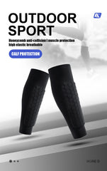 1PC Football Shin Guard Sleeve – Compression Calf Sock with Honeycomb Pads