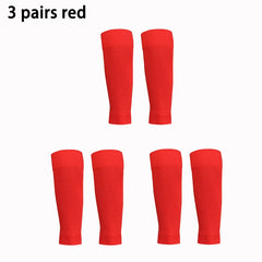 3 Pairs Football Socks with Shin Pad Covers – Men & Women Grip Cutsocks