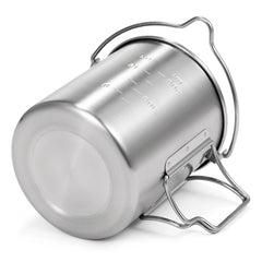 LIXADA 750ml Stainless Steel Camping Mug with Lid & Foldable Handle