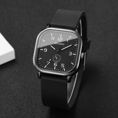 Square Fashion Quartz Watch – Silicone Strap Sports Wristwatch (No Box)