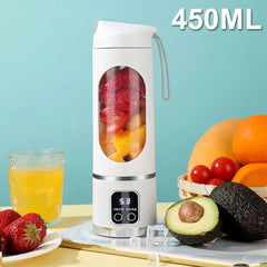 Portable Wireless USB Mini Juicer Blender 450ml Fruit Mixer Cup