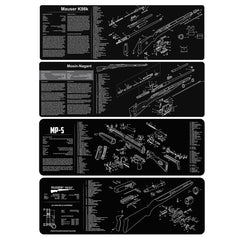 Gun Cleaning Rubber Mat — 3D Firearm Bench Mat / Mouse Pad (AR15 AK47 Glock 1911 etc.)