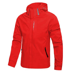 Men’s Waterproof Softshell Windbreaker – Lightweight Jacket with Removable Hood
