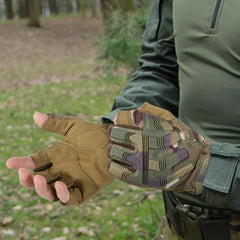 Tactical Half Finger Gloves – Non-Slip Shockproof Outdoor Sports Gear for Men