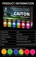 Caiton Night Glow Golf Balls – 6-Pack High-Visibility