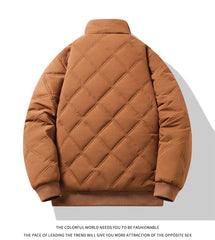 Men’s Stand Collar Windproof Cotton Jacket – Light Business Casual Autumn/Winter Coat