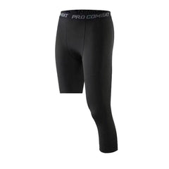 Men’s One-Leg Basketball Compression Tights – Athletic Base Layer Pants
