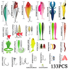 Multi-Lure Fishing Kit with Tackle Box – 83 to 409pcs