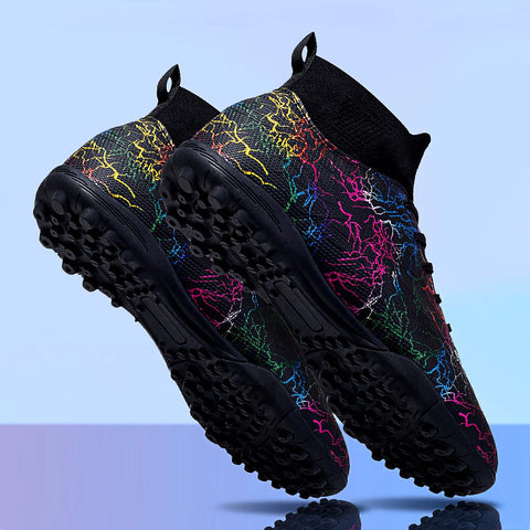 Men’s High-Top Soccer Shoes – Turf Training Anti-Slip Cleats