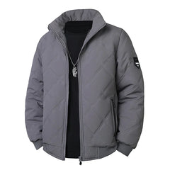 Men’s Thick Warm Winter Parka – Cotton Padded Casual Stand Collar Jacket