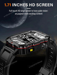 2025 Military Smartwatch 1.73″ – Outdoor Sports Watch with Flashlight