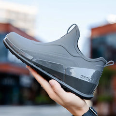 Men’s Waterproof Low-Top Rain Boots – Slip-On Anti-Slip Fishing & Kitchen Shoes