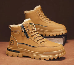 Men’s Winter Plush High-Top Snow Boots – Thick Warm Cotton Outdoor Shoes