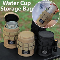 Outdoor Tactical Water Cup Storage Bag – 600D Oxford Cloth Travel Organizer