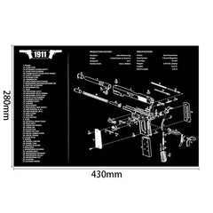 Gun Cleaning Rubber Mat — 3D Firearm Bench Mat / Mouse Pad (AR15 AK47 Glock 1911 etc.)