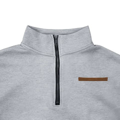 Men’s Heavy Fleece Half-Zip Stand Collar Sweater