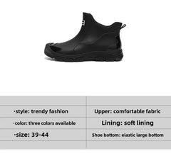 Men’s Waterproof Warm Rubber Rain Boots – Anti-Slip Fishing & Work Shoes
