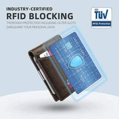 Men’s Slim RFID Leather Wallet – Carbon Fiber Card Holder
