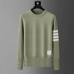 High end luxury brand sweater men personality trend ribbon striped round neck Knitwear autumn and winter Korean casual pullover