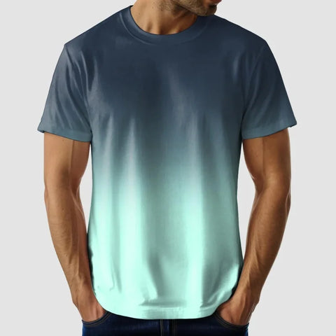 Men’s Gradient 3D Print T-Shirt – Colorful Summer Streetwear Oversized Tee