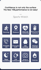Y68 Smart Watch – Heart Rate, Oxygen & Blood Pressure Monitor for iOS & Android