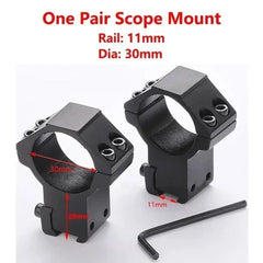 2PCS Scope Mount Rings — 25.4/30mm for 11mm & 20mm Dovetail/Picatinny + Flashlight Mount