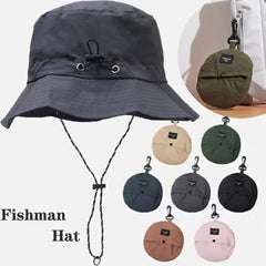 Waterproof Sun Protection Bucket Hat – Outdoor Fishing & Hiking UV-Proof Cap with Storage Bag