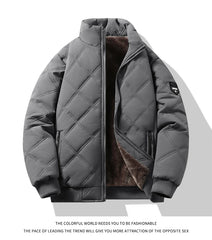 Men’s Stand Collar Windproof Cotton Jacket – Light Business Casual Autumn/Winter Coat