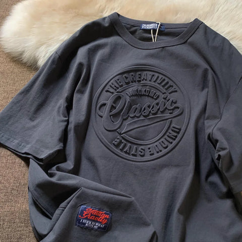 Vintage 3D Print Steel Seal T-Shirt – Casual Loose Unisex Tee