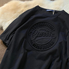 Vintage 3D Print Steel Seal T-Shirt – Casual Loose Unisex Tee