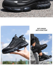 Men’s Rotating Button Safety Work Shoes – Durable Anti-Impact Protective Sneakers