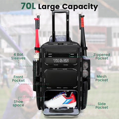 Multifunctional Outdoor Sports Trolley Baseball Bag – Large Capacity, Waterproof