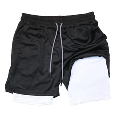 Men’s 2-in-1 Double-Layer Fitness Shorts