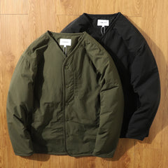 Retro Men's Cotton Jacket – Button-Up Waterproof Workwear Coat for Stylish Layering