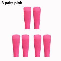 3 Pairs Football Socks with Shin Pad Covers – Men & Women Grip Cutsocks