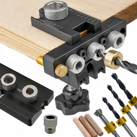 3-in-1 Precision Doweling Jig – Wood Hole Drilling Guide