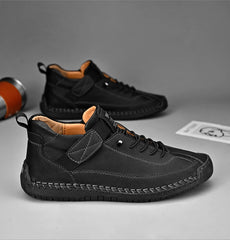 Handmade Men’s Leather Loafers – Breathable Slip-On Casual Moccasins (Plus Size)