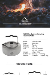 Widesea Titanium Camping Kettle – Lightweight Outdoor Coffee & Tea Pot