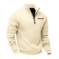 Men’s Heavy Fleece Half-Zip Stand Collar Sweater