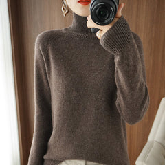 2025 Women’s Turtleneck Knit Sweater – Thick Warm Autumn/Winter Pullover