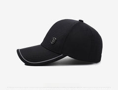 Men’s Summer Breathable Baseball Cap – Black Outdoor Sun Hat 56–60cm