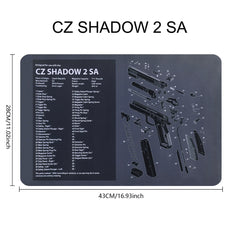 Gun Cleaning Rubber Mat — 3D Firearm Bench Mat / Mouse Pad (AR15 AK47 Glock 1911 etc.)