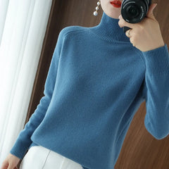 2025 Women’s Turtleneck Knit Sweater – Thick Warm Autumn/Winter Pullover