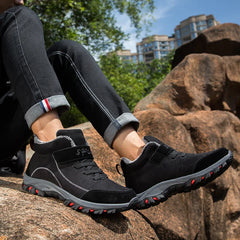 Men’s Waterproof Suede Winter Ankle Boots – Non-Slip