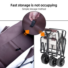 Collapsible Folding Utility Wagon – Heavy-Duty Beach & Camping Cart with Large Capacity
