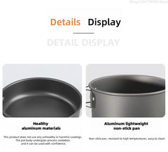 2–3 Person Camping Cookware Set – Folding Pot & Kettle Combination Outdoor Cooking Kit