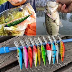 10-Pcs Minnow Hard Fishing Lures