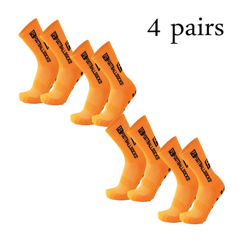 4 Pairs FS Mid-Tube Football Socks – Non-Slip & Breathable