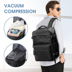 Expandable Vacuum Travel Backpack – Large Capacity Laptop & Business Bag for Men/Wome