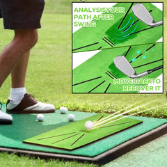 Golf Training Swing Mat – Impact Marking & Direction Detection Practice Pad